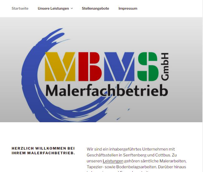 Webseite MBMs GmbH
